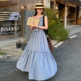 【现货】木耳边腰部可抽绳牛仔连衣裙735-P135-K198，女装连衣裙，浙宝189