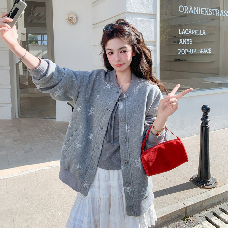 【现货】休闲雪花棒球服6003-P155-K298，女装短外套，浙宝189