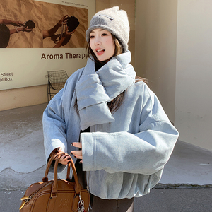 【新款 现货】863-P235-K348围脖领保暖羽绒服（90绒）图片
