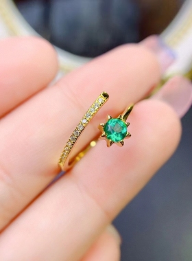 女925银戒指天然宝石