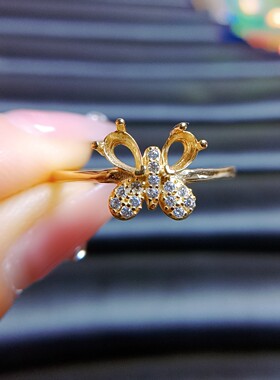 925银戒指空托水滴形3*5活口