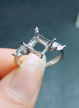 925银戒指倒角枕正方6/7/8/9