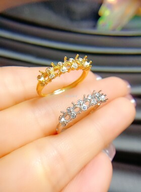 925银戒指空托圆形3*3