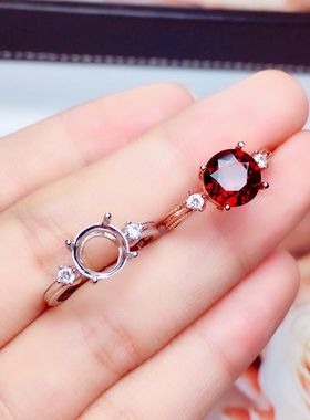 纯银镀18k白金女戒