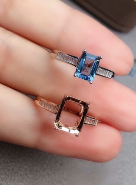 简约925纯银镀白金玫瑰金空托