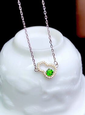 小葫芦镀18k圆形银饰空托