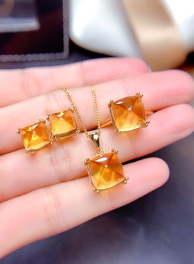 简约银饰镀18K黄金色空托糖塔