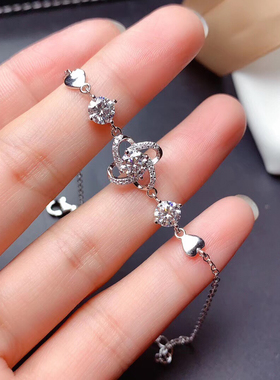 18k时尚风纯银白金手链