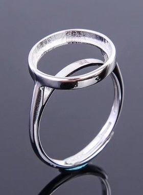 精工纯银镀18k白金戒托