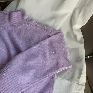 断码超值特惠 | 新年系高克重意大利进口珠片纱1mm微珠片 羊绒衫