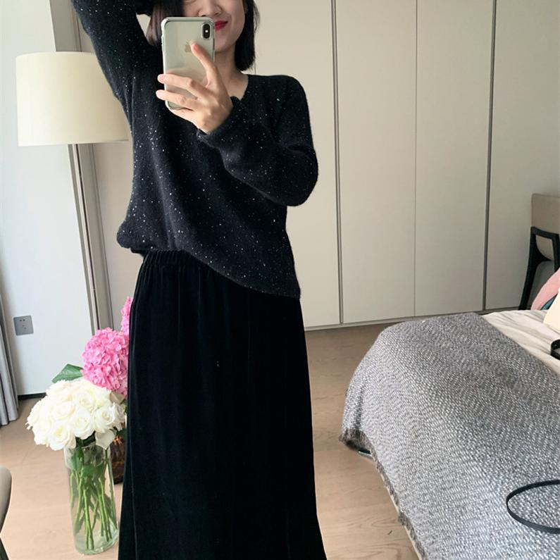 意大利GTB珠片花式微珠片 时髦CHIC Pullover V领针织衫