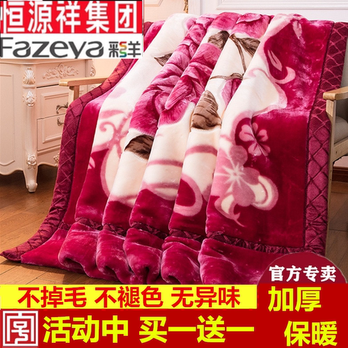 恒源祥集团彩羊毛毯被子12斤双层