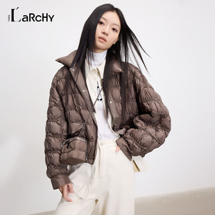 LARCHY来尔佳昵2024冬装 立领净色羽绒服