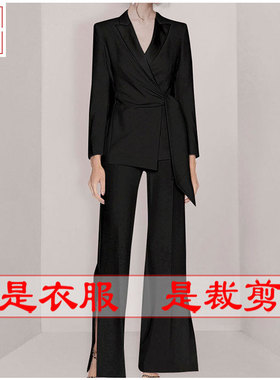 实物1:1图纸服装样板新款春秋休闲明星同款女西装套装纸样-20085