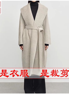 明辉纸样秋冬新款宽松女大衣大翻领连袖设计图服装裁剪样板24114