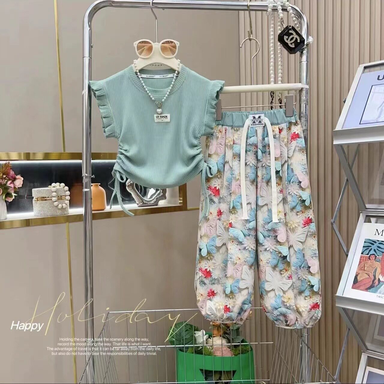 女童套装夏季2024新款韩范中大童防蚊裤时髦网红宽松洋气女孩运动