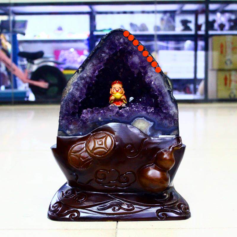 天然紫水晶洞摆件乌拉圭原石钱袋子巴西聚宝盆高端办公室新家送礼