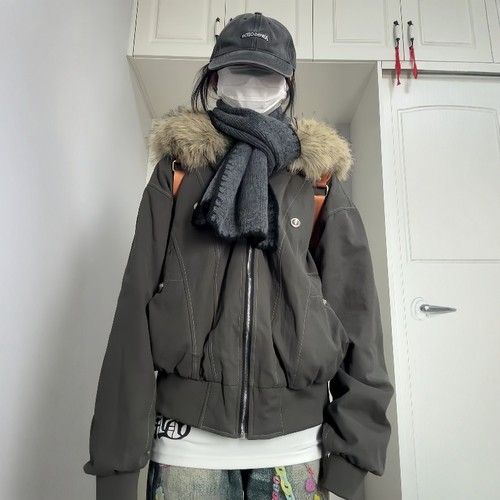 张九亿座山雕棉服女冬季新款棉衣加绒派克服小个子短款棉袄厚外套