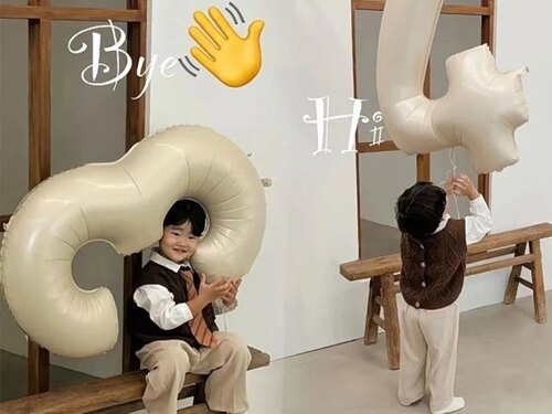 生日派对复古数字铝箔气球