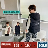 Зимний детский демисезонный жилет для мальчиков с капюшоном, коллекция 2023, увеличенная толщина