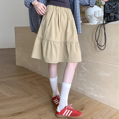 中裙日系A字裙口袋半身裙