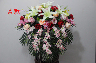 新 包邮 仿真讲台花主席台花塑料花假花绢花仿真商务台花会议桌花