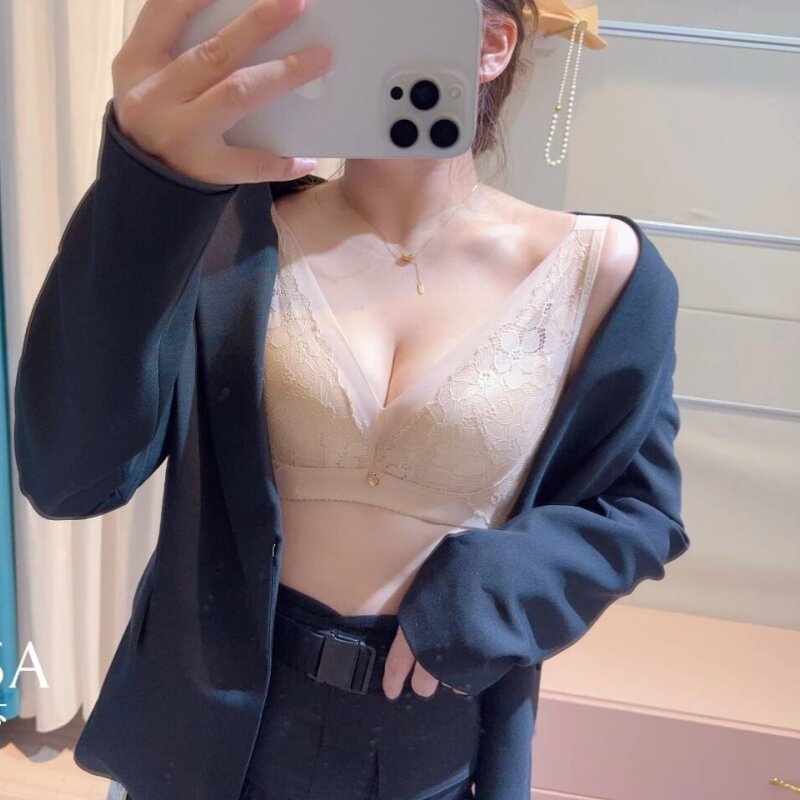 欧蜜莎5765软钢圈小胸聚拢加厚杯提拉防下垂收副乳肌肤棉内衣文胸
