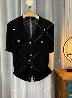 [S64-黑色凡茜格]欧货百搭减龄百搭显瘦针织开衫女