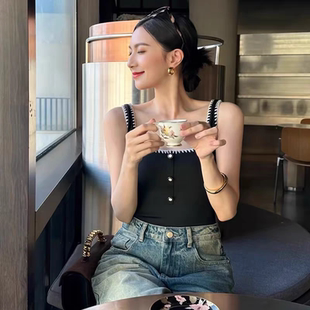 花少邓恩熙同款连体泳衣女2025新款小香风显瘦小胸泡温泉度假泳装