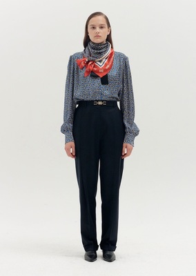 EENK韩国羊毛LOGO松紧式西裤