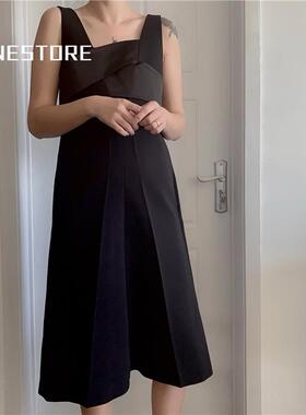 【现货清仓】韩国设计师品牌RECTO无袖交叉吊带背心连衣裙长裙