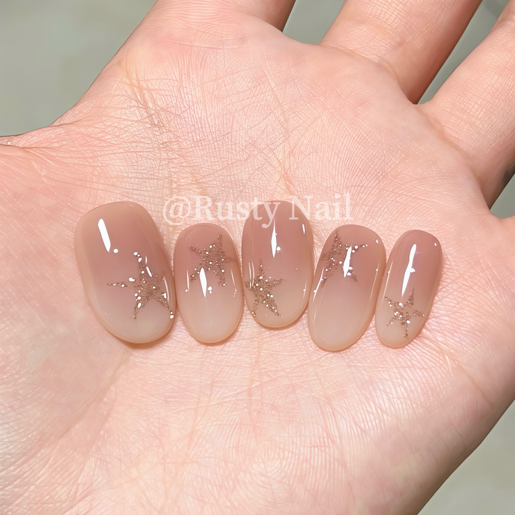 【水星记】高级感纯欲温柔裸色星星手工穿戴甲短款显白甘露寺美甲,彩妆/香水/美妆工具,穿戴甲/甲片,淘宝优惠券,粉丝福利购,淘宝优惠卷