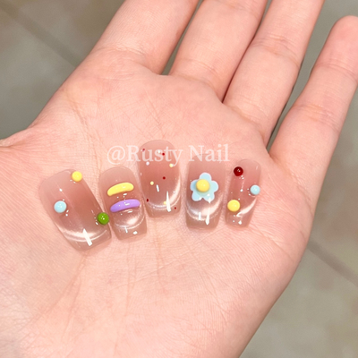 甜辣多巴胺云朵捏捏纯手工穿戴甲