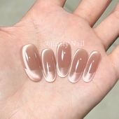 裸色猫眼手工穿戴甲高级感显白嬛嬛美甲贴片 温柔纯欲法式 缪斯