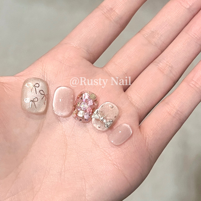 玫瑰庄园纯欲风爆闪猫眼手工甲