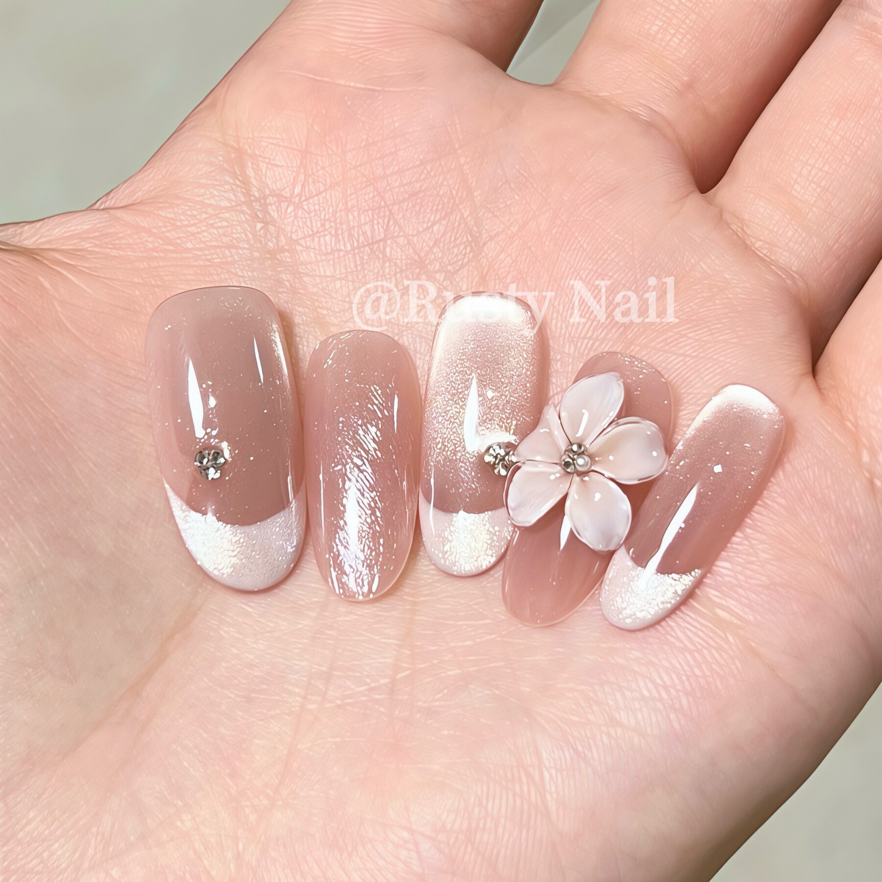 【云岫花缀】新中式雕花猫眼纯手工穿戴甲高级感新娘美甲贴片AB款