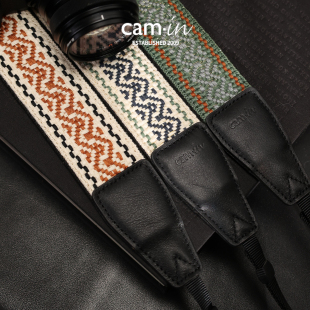 cam·in 相机背带新品绣花系列适用佳能尼康富士索尼单反斜挎肩带
