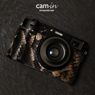 cam·in 富士x100vi保护套复古蛇纹相机半套手柄底座壳x100v皮套