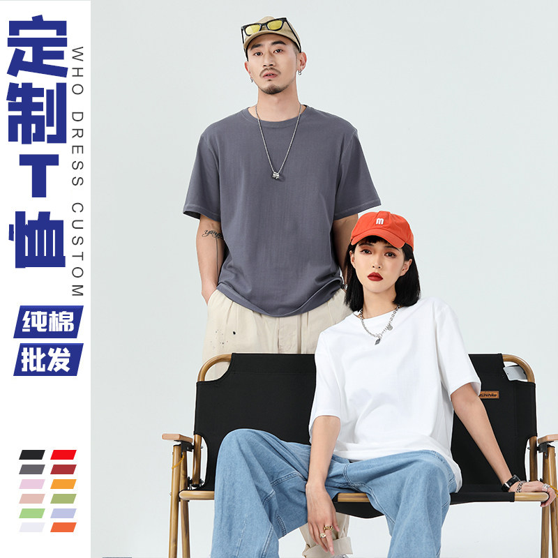大码工作服衣服班服定制t恤印logo广告文化衫志愿者短袖柔性订制