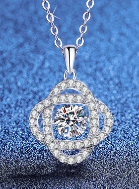 莫桑钻项链S925纯银跳动的心轻奢百搭环绕星球莫桑石项链