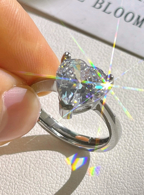 心形仿真钻石戒指指环