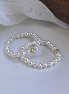 2mm 3mm法式温柔纤细叠戴单戴施家珍珠戒指