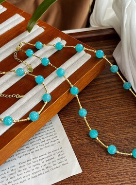 天然无优化天河石满天星项链手链套装简约时尚百搭款