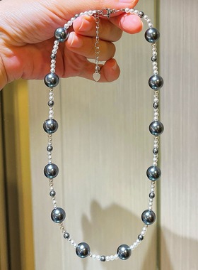 秋冬高光施家珍珠满天星锁骨链项链