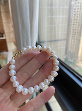 7-8mm天然淡水珍珠手链简约款轻奢手饰女