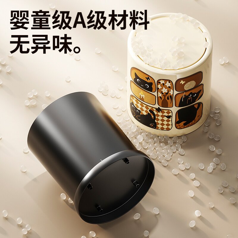 中古风高颜值垃圾桶家用复古客厅大容量高颜值卧室带轮子盖纸篓