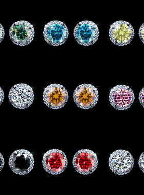 欧美风奢华豪镶莫桑石耳钉女气质S925纯银圆包耳钉锆石耳饰耳钉