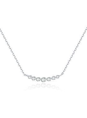 s925纯银莫桑石项链女时尚气质高级锁骨链颈链送女友意大利设计师