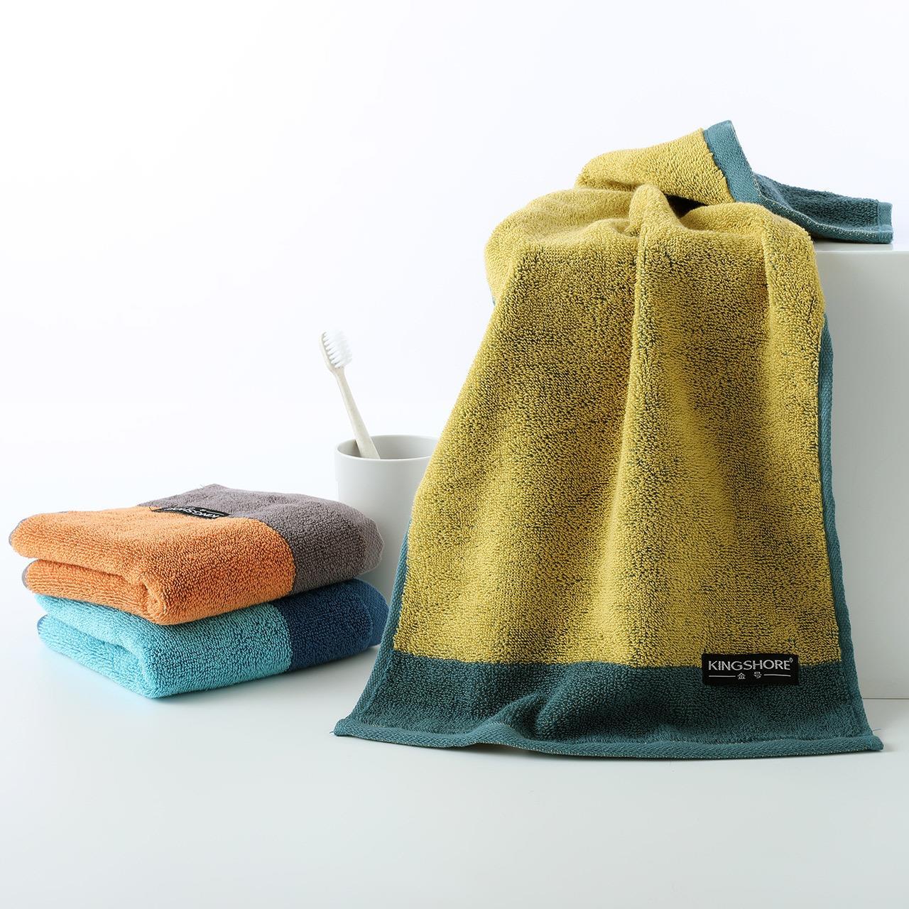 金号01KE0134B纯棉毛巾A类撞色全棉柔软60x30吸水四季家用面巾63g