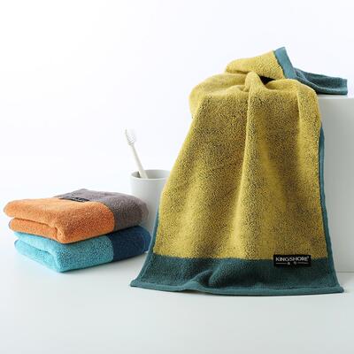 金号01KE0134B纯棉毛巾A类撞色全棉柔软60x30吸水四季家用面巾63g